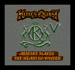 King's Quest V title screen for NES